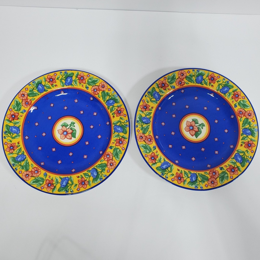 Vintage 1993 Misono Avignon‎ 8" Salad Plate #4855 Floral Indonesia - Lot of 2